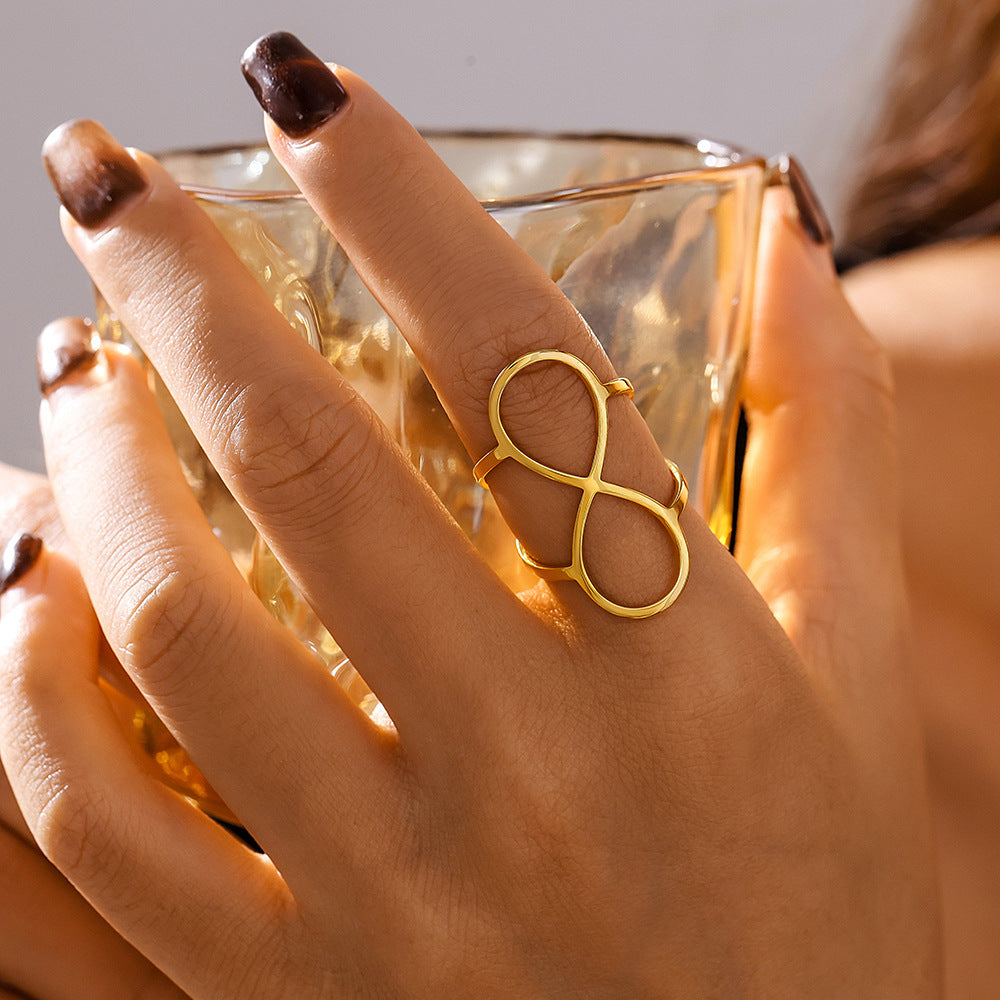 8-shaped line cool open ring