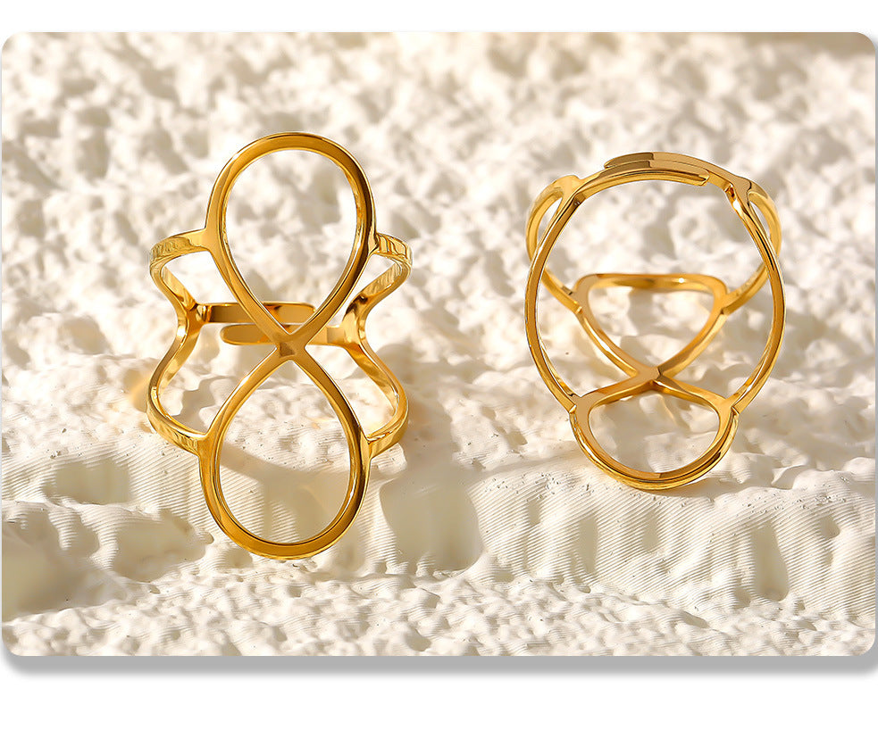 8-shaped line cool open ring