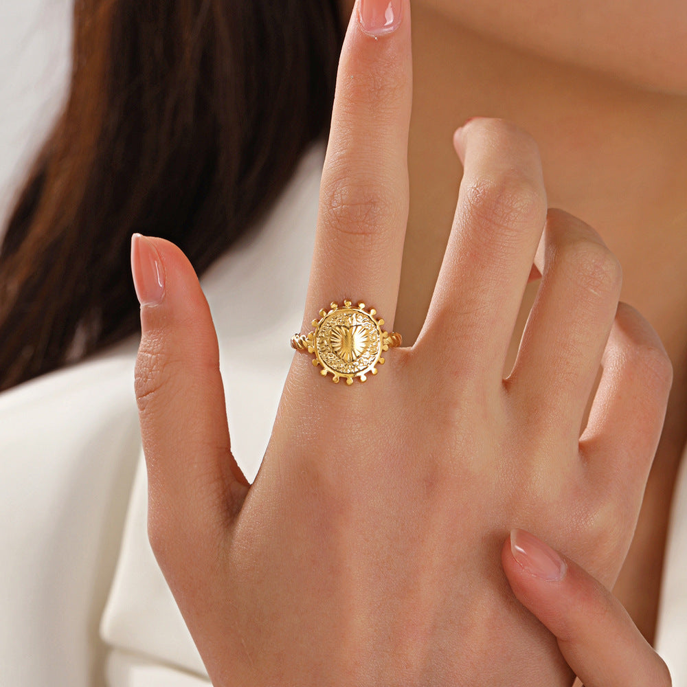 ADJUSTABLE LACE HEART RING