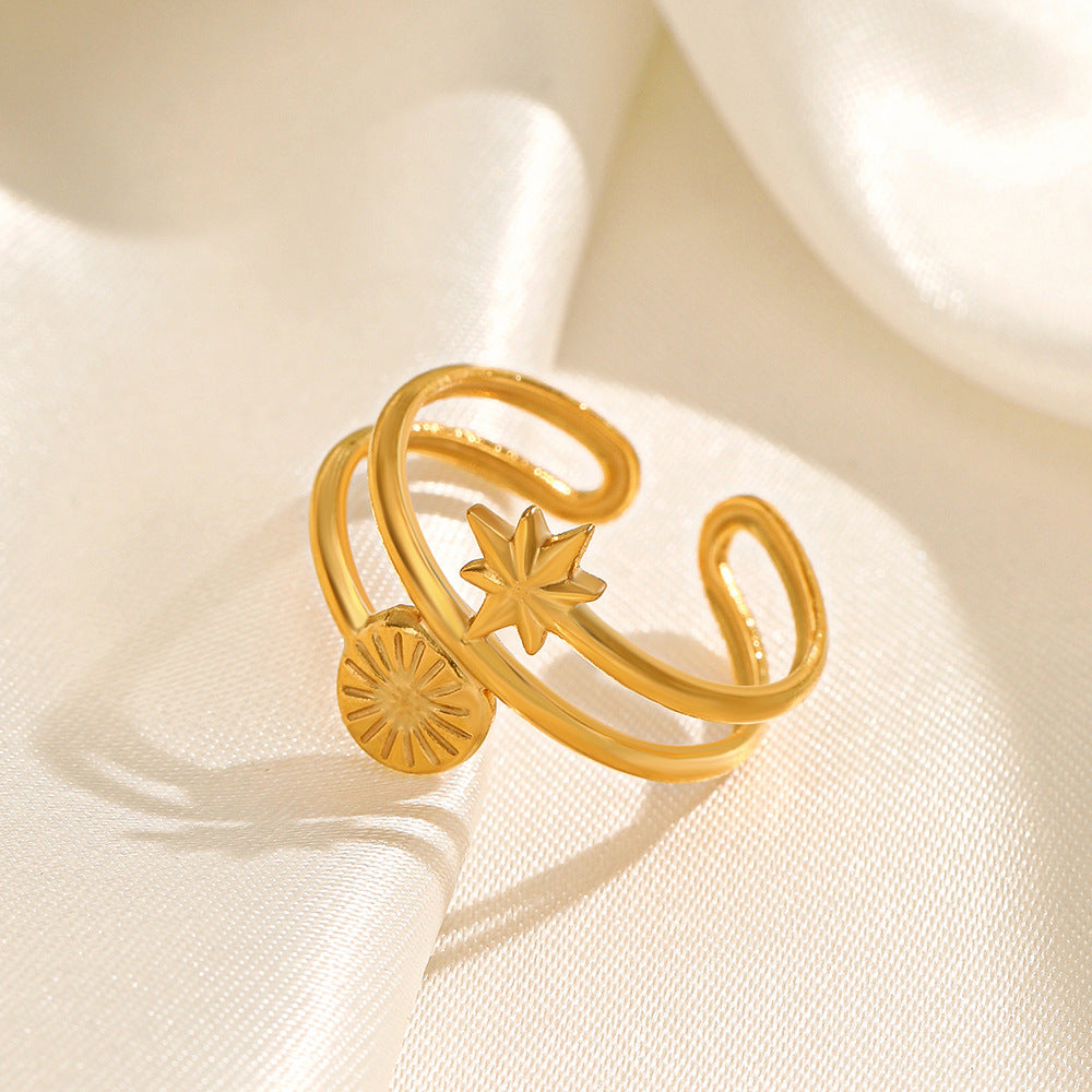 ADJUSTABLE OCTAGONAL STAR RING