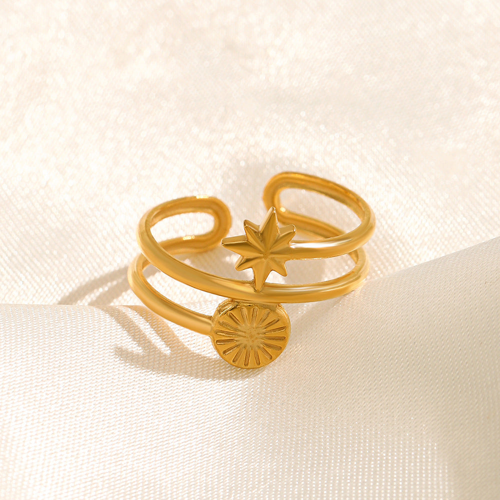 ADJUSTABLE OCTAGONAL STAR RING