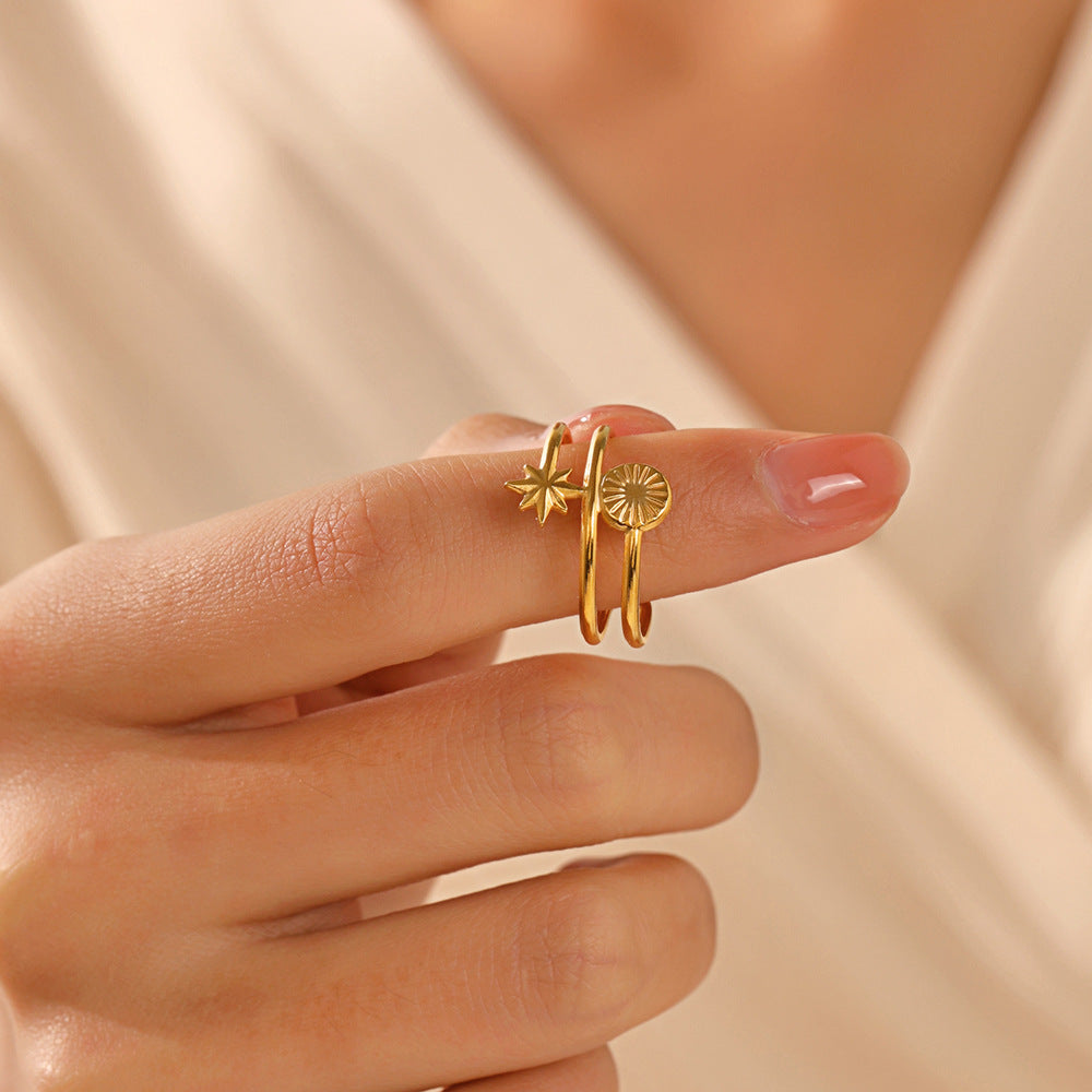 ADJUSTABLE OCTAGONAL STAR RING