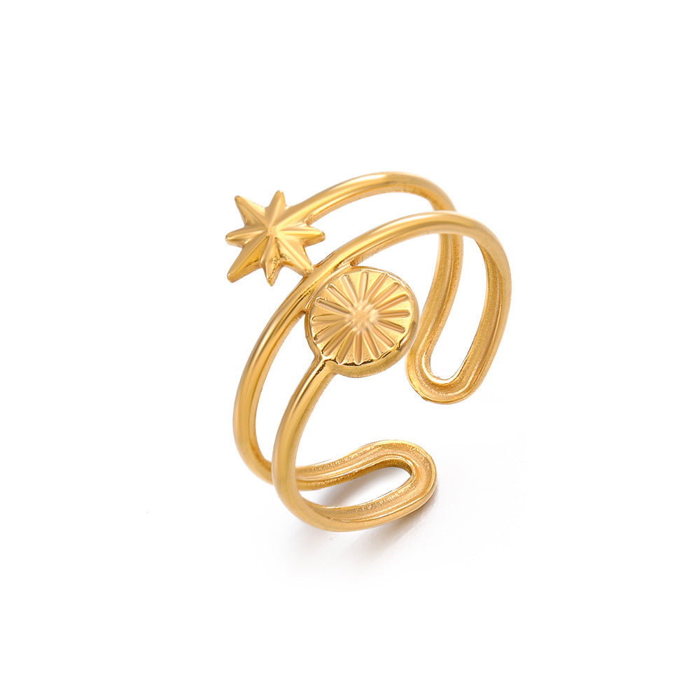 ADJUSTABLE OCTAGONAL STAR RING