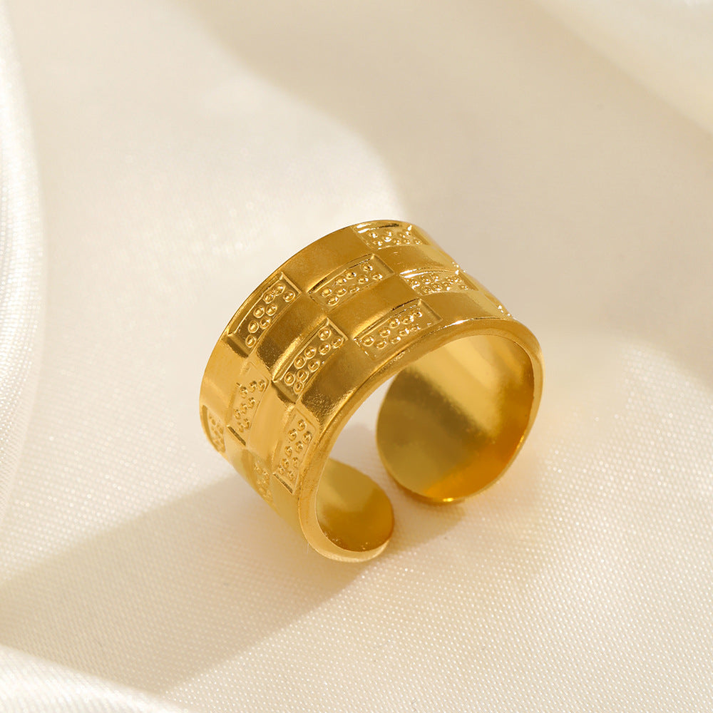 ADJUSTABLE WIDE FACE GEOMETRIC RING