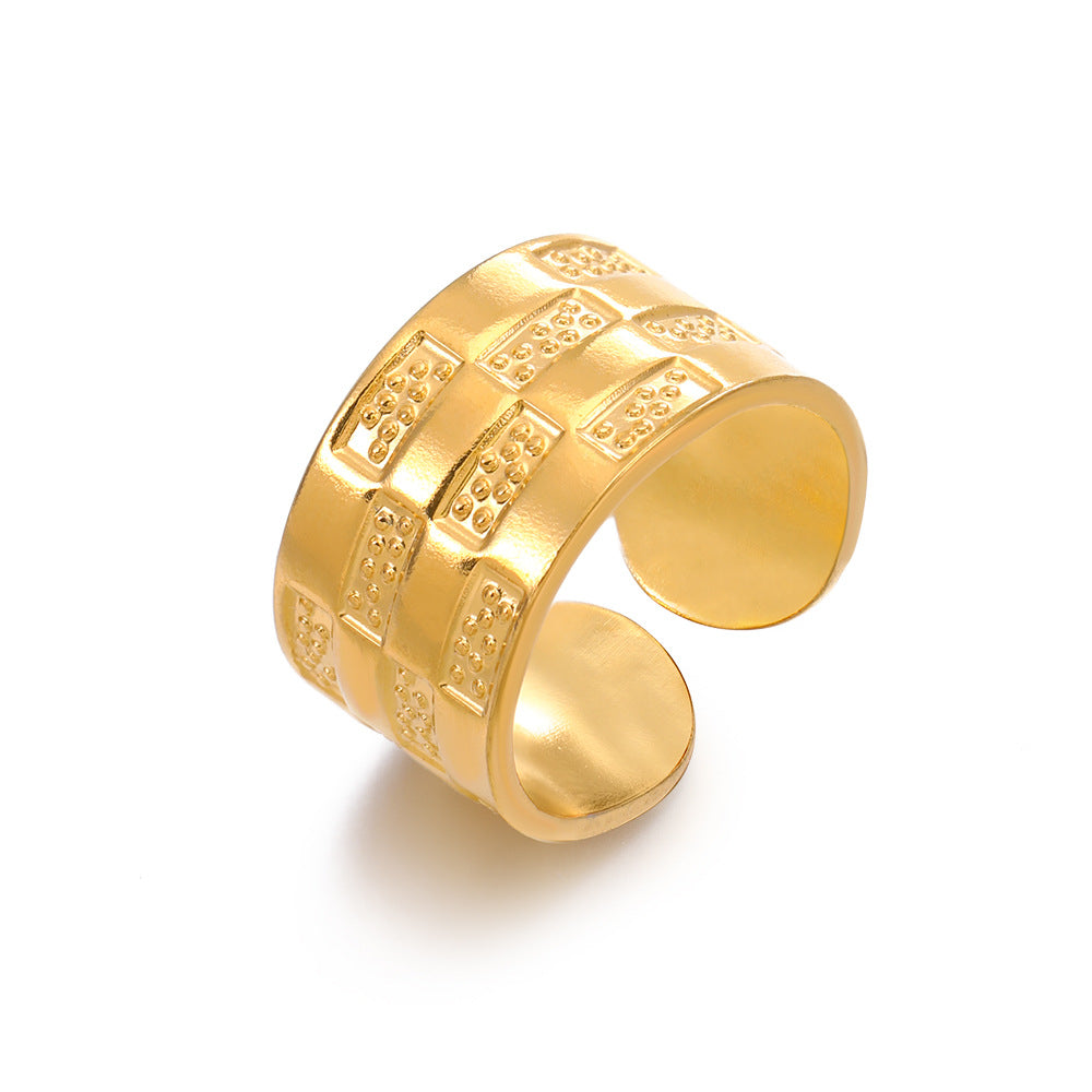 ADJUSTABLE WIDE FACE GEOMETRIC RING