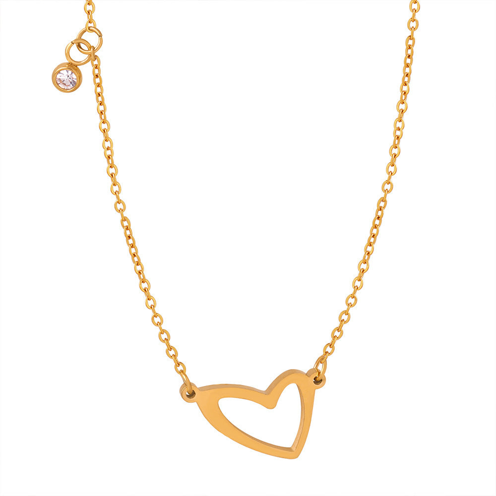 ASYMMETRIC HOLLOW HEART NECKLACE