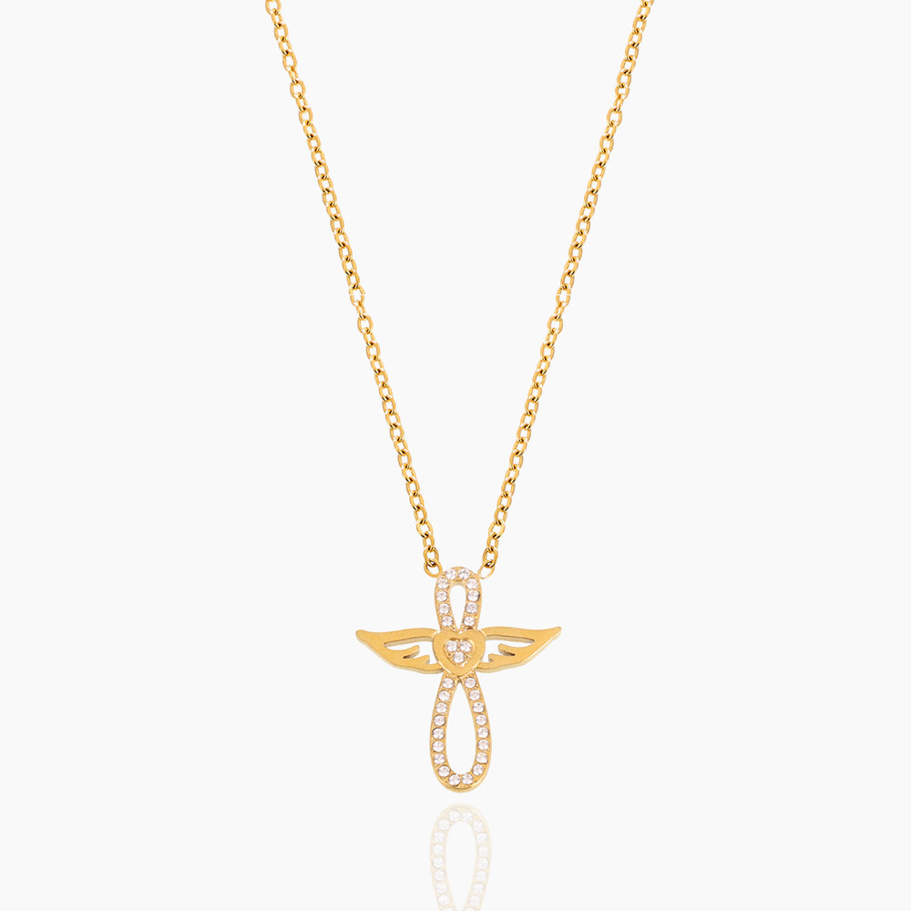 Angel Wings Shiny Stone Wings Clavicle Necklace