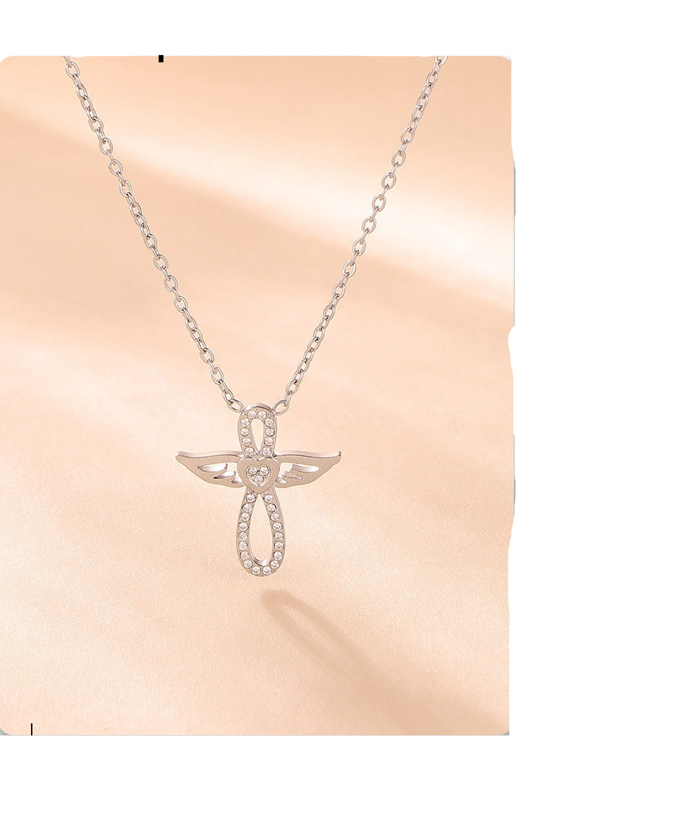 Angel Wings Shiny Stone Wings Clavicle Necklace