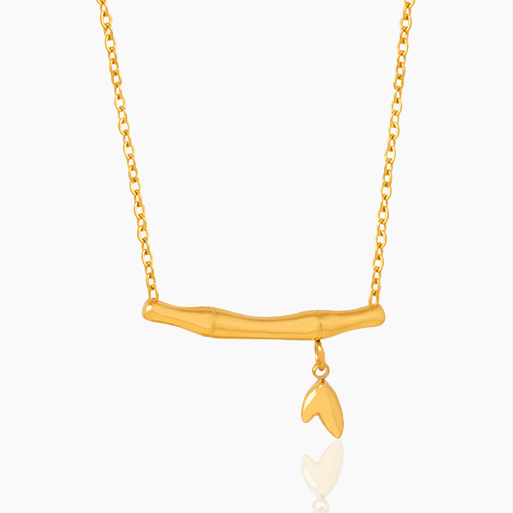 BAMBOO KNOT AND LEAF NECKLACE