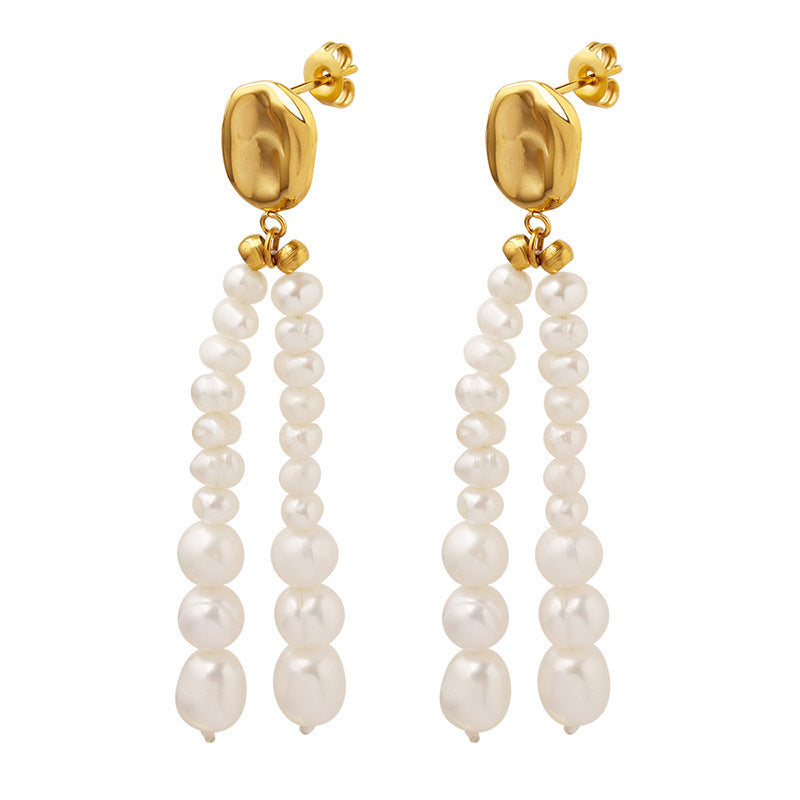 BAROQUE PEARL TASSEL EARRINGS