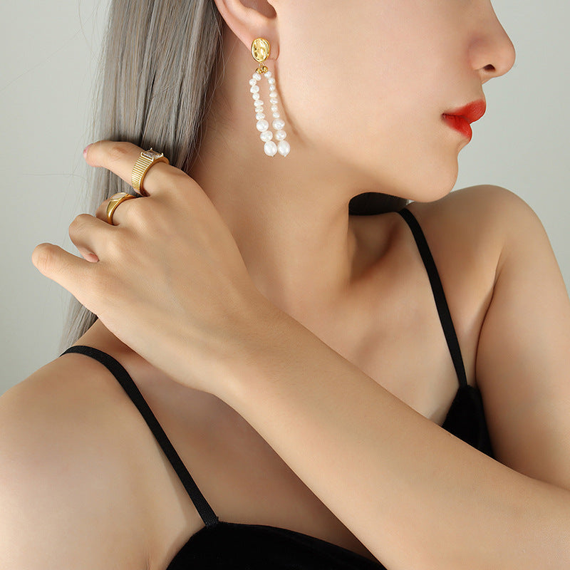 BAROQUE PEARL TASSEL EARRINGS