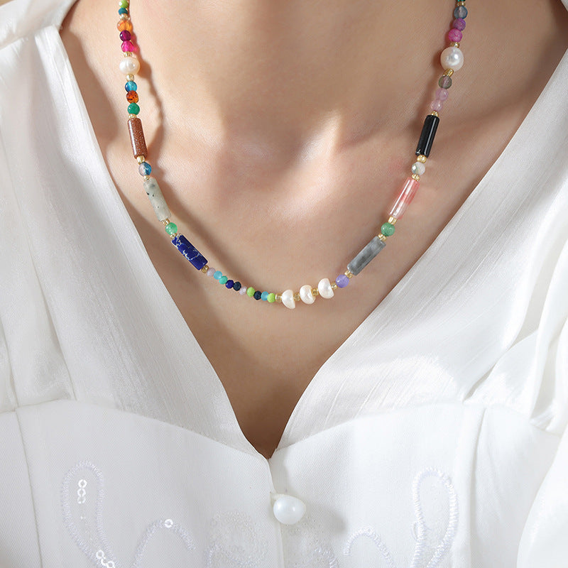 BEADED BAMBOO NECKLACE