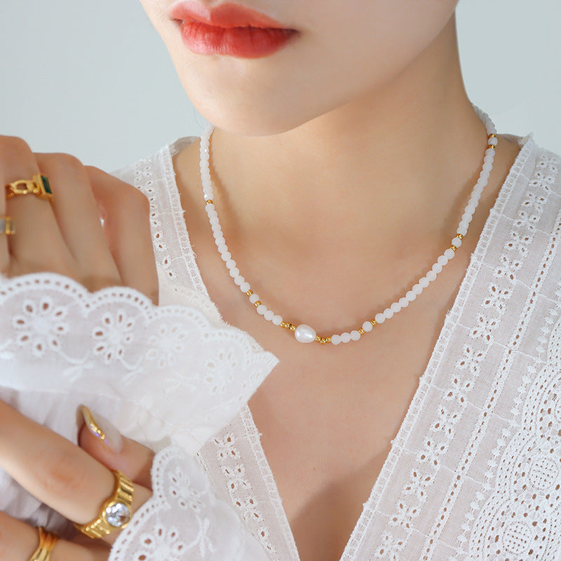 BEADED PEARL NECKLACE