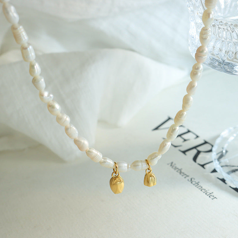 BEAUTIFUL LOTUS PENG HANGING PEARL NECKLACE