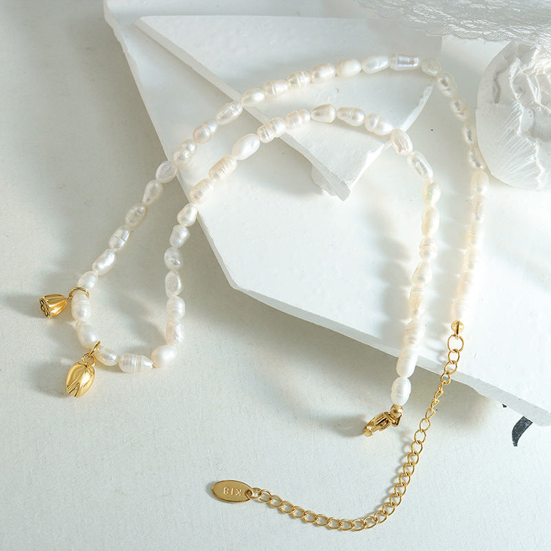 BEAUTIFUL LOTUS PENG HANGING PEARL NECKLACE