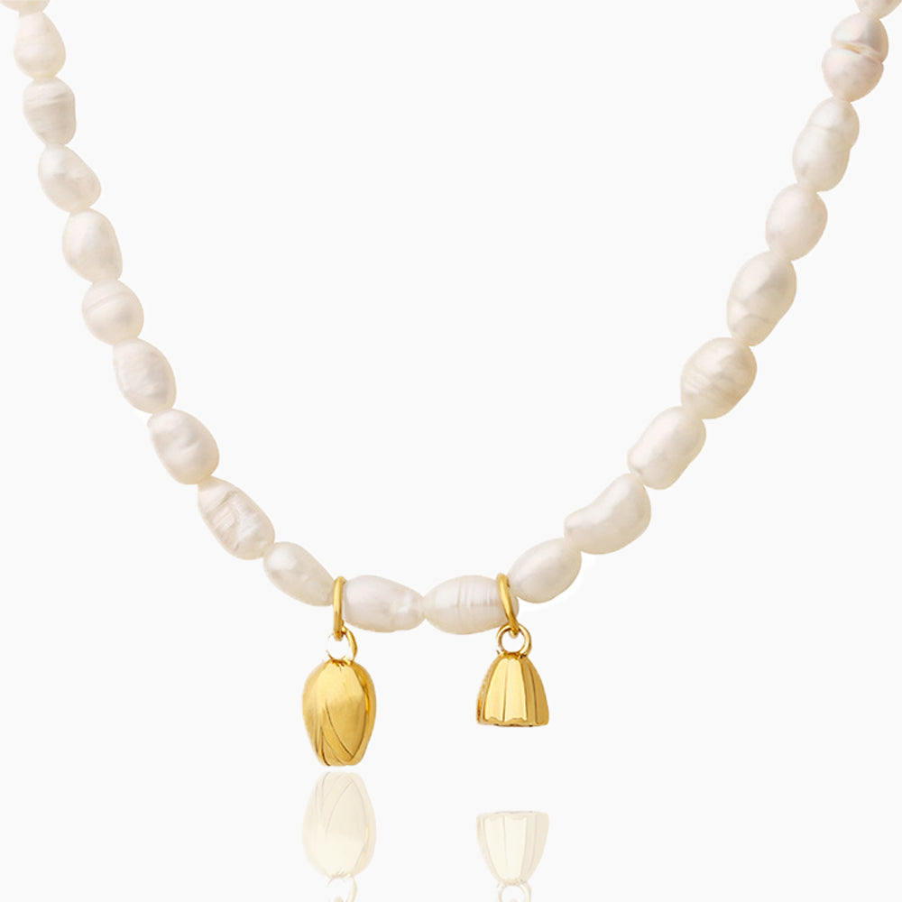 BEAUTIFUL LOTUS PENG HANGING PEARL NECKLACE