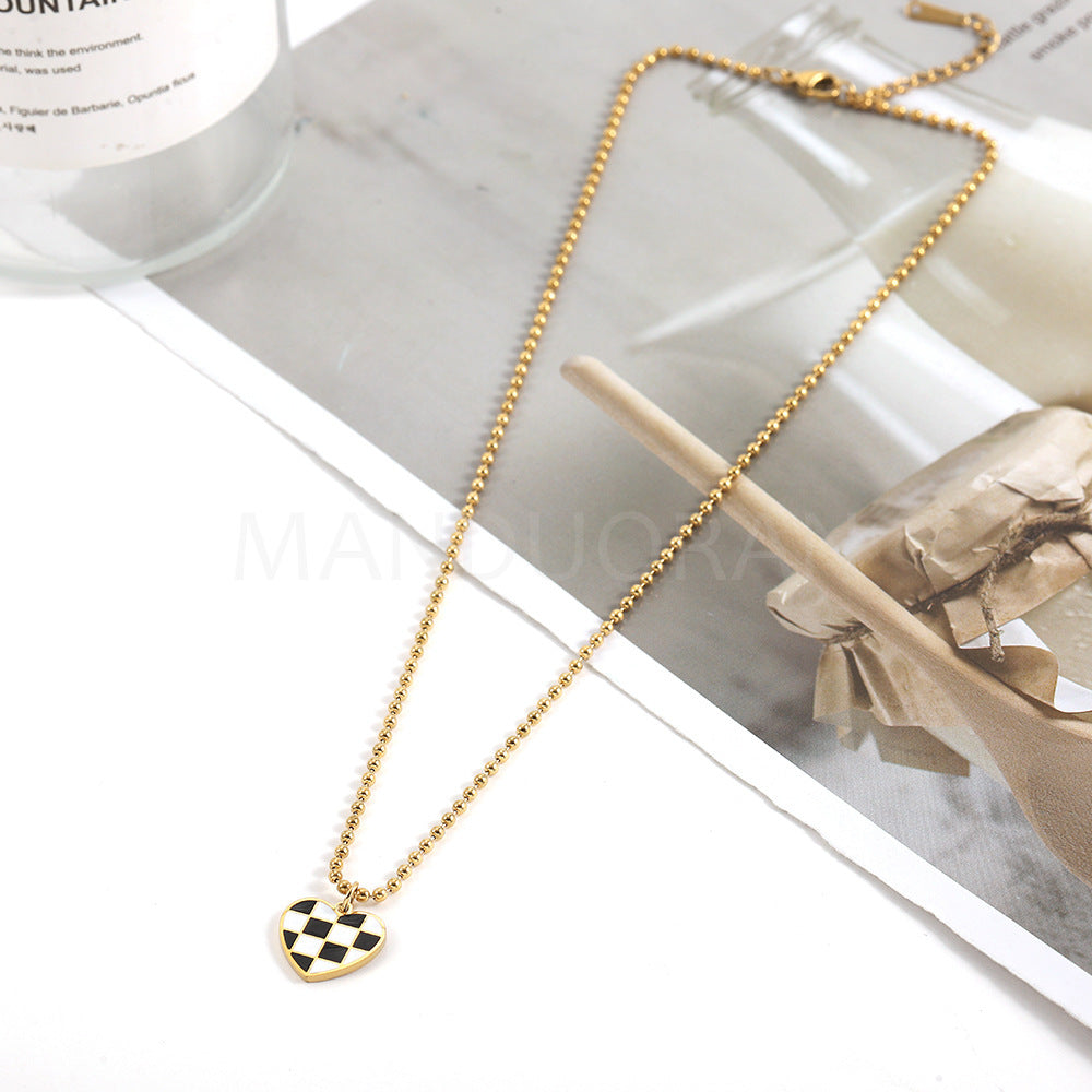 BLACK WHITE LOVE NECKLACE