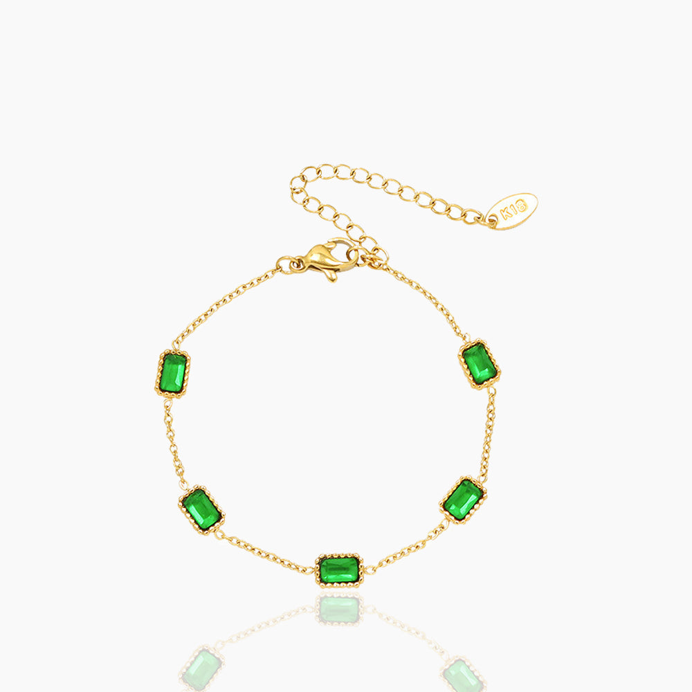 BLOCK GREEN STONE BRACELET