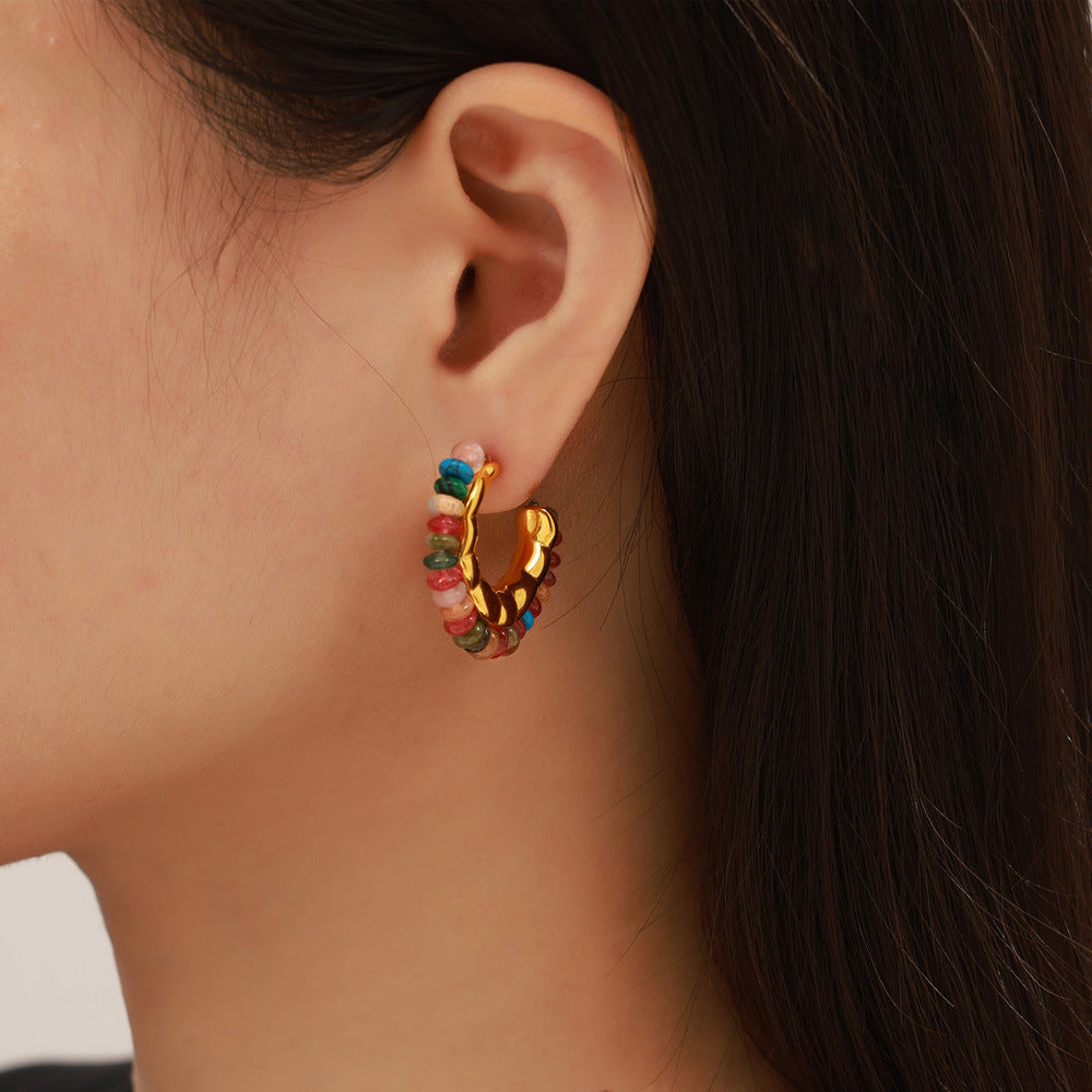 BOHEMIAN THREADED WATERDROP EARRINGS