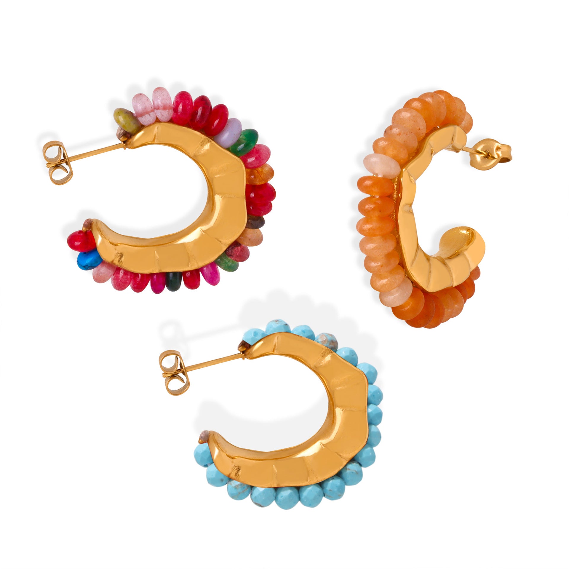 BOHEMIAN THREADED WATERDROP EARRINGS