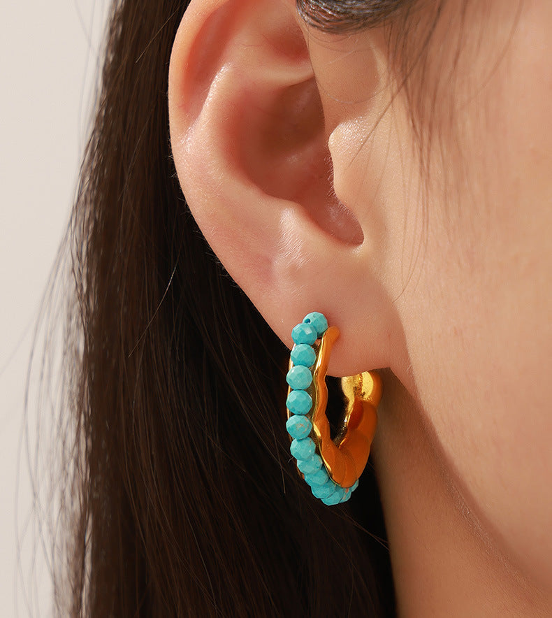 BOHEMIAN THREADED WATERDROP EARRINGS