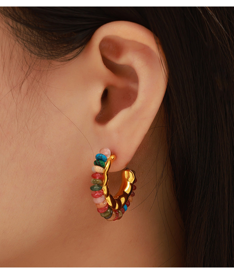 BOHEMIAN THREADED WATERDROP EARRINGS