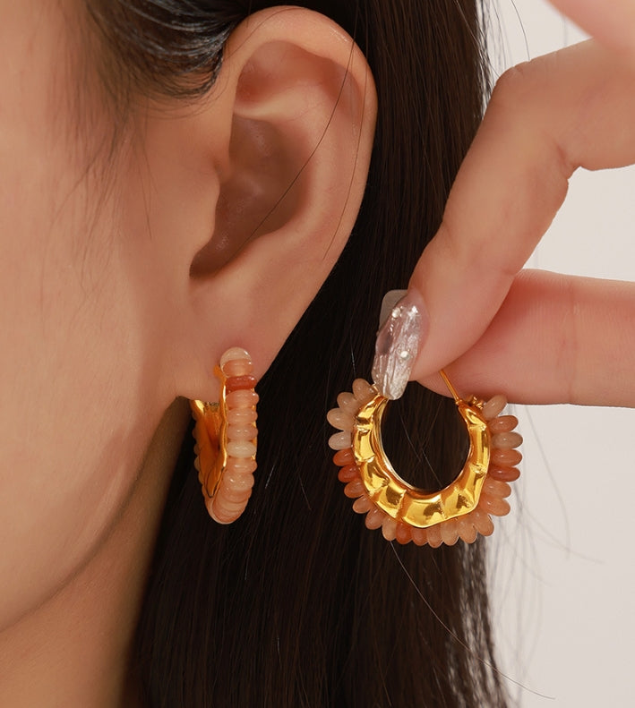 BOHEMIAN THREADED WATERDROP EARRINGS