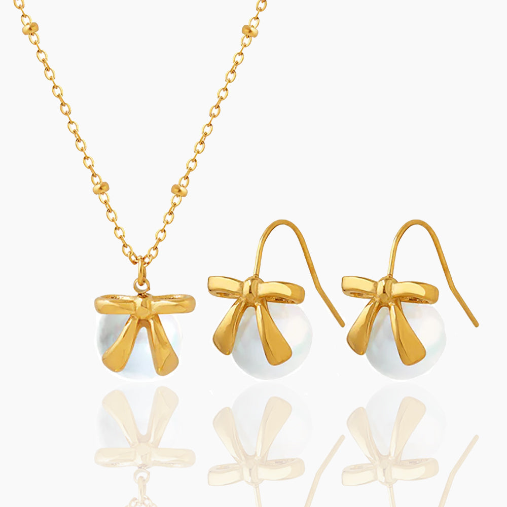 BOW NECKLACE EARRINGS