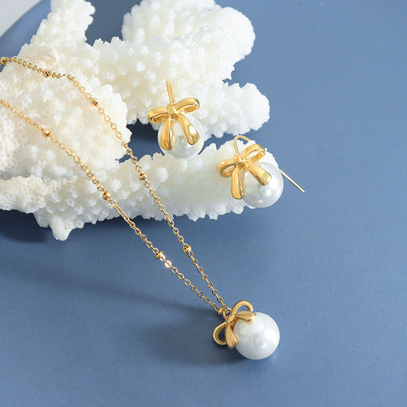 BOW NECKLACE EARRINGS