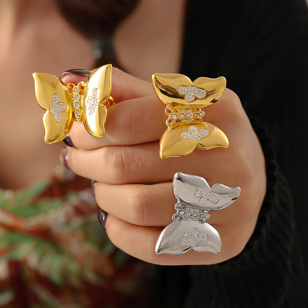 BUTTERFLY FLOWER RING