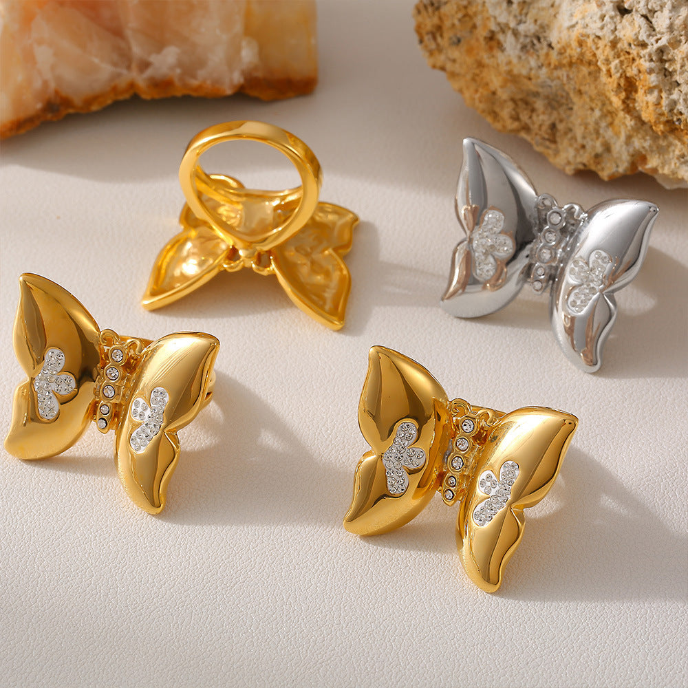 BUTTERFLY FLOWER RING