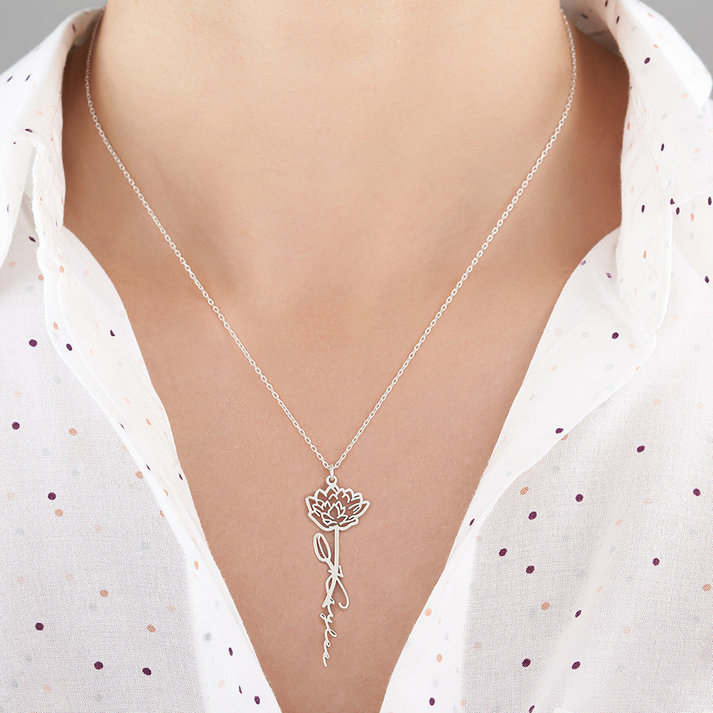 BIRTH FLOWER CUSTOMIZED NECKLACE