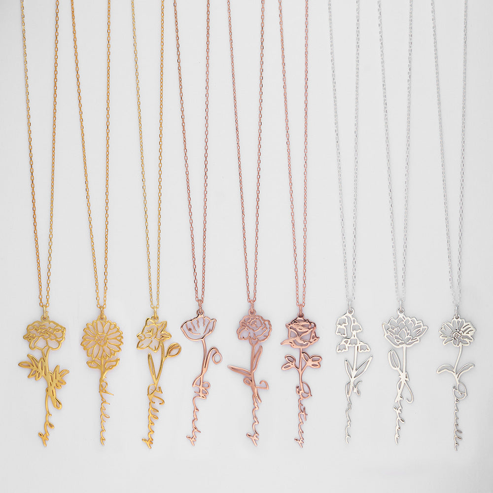 BIRTH FLOWER CUSTOMIZED NECKLACE