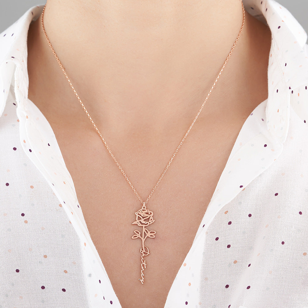 BIRTH FLOWER CUSTOMIZED NECKLACE
