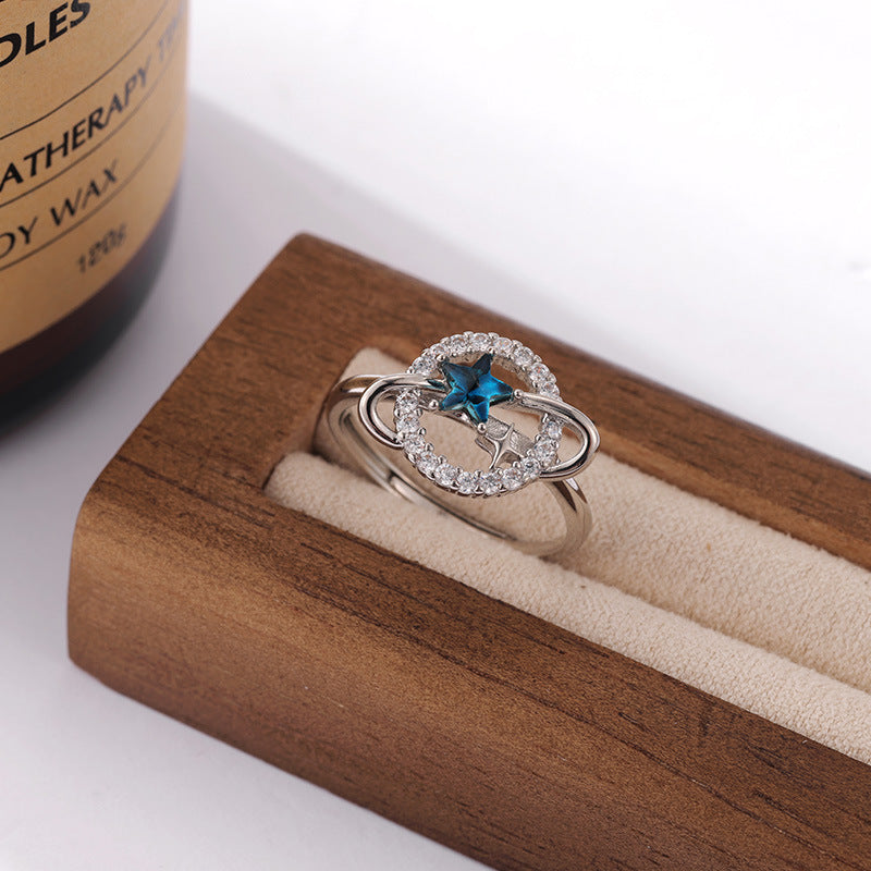 Blue Meteor Ball Ring