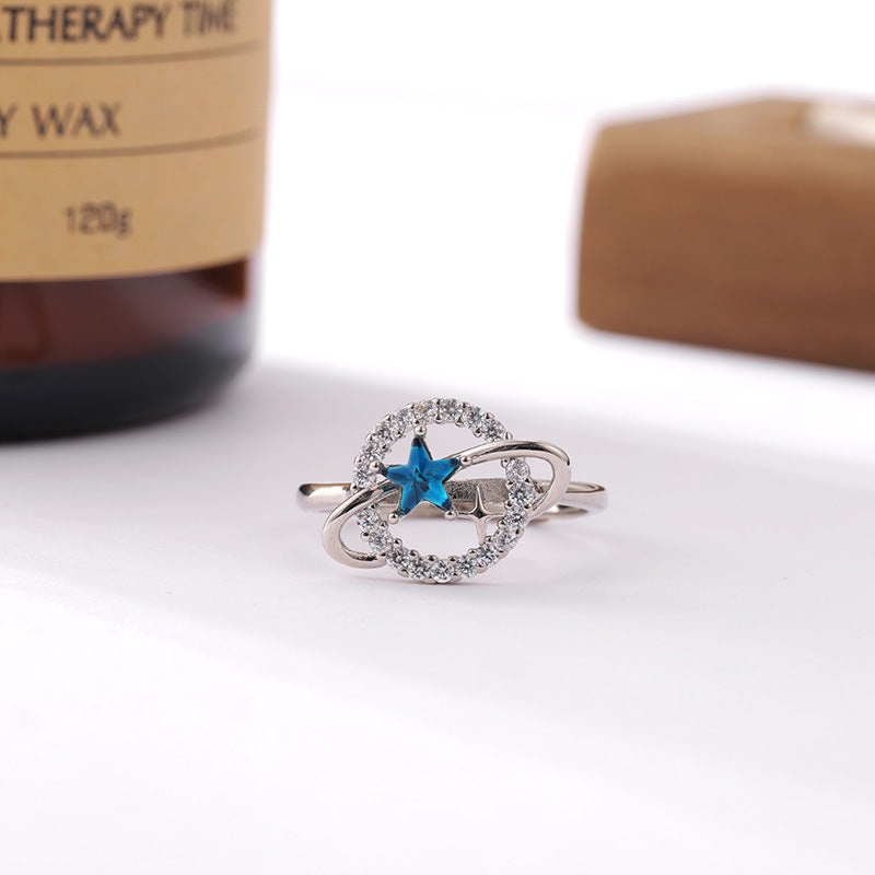 Blue Meteor Ball Ring