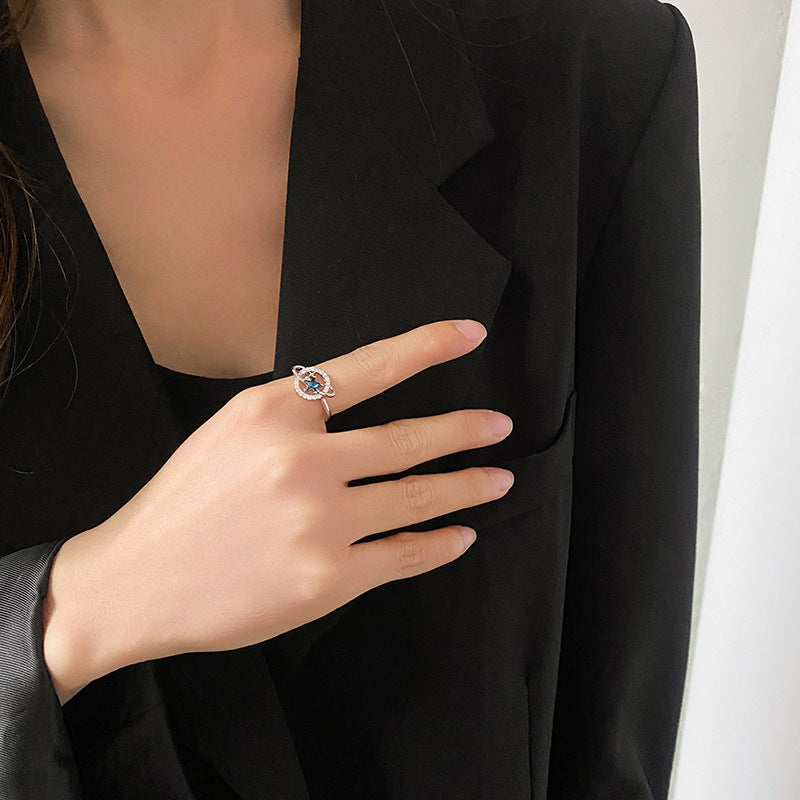 Blue Meteor Ball Ring