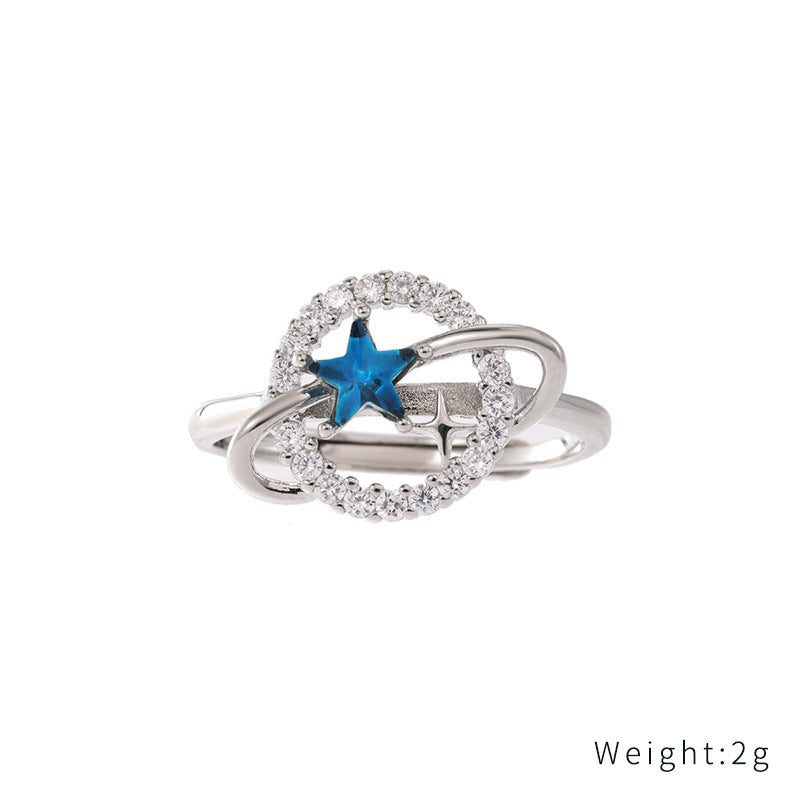 Blue Meteor Ball Ring