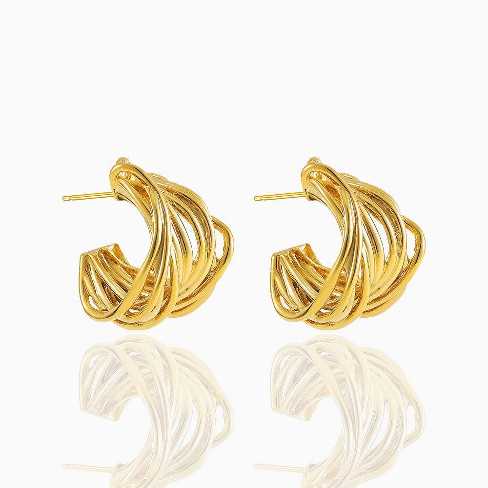 C-SHAPED NICHE METAL EARRINGS