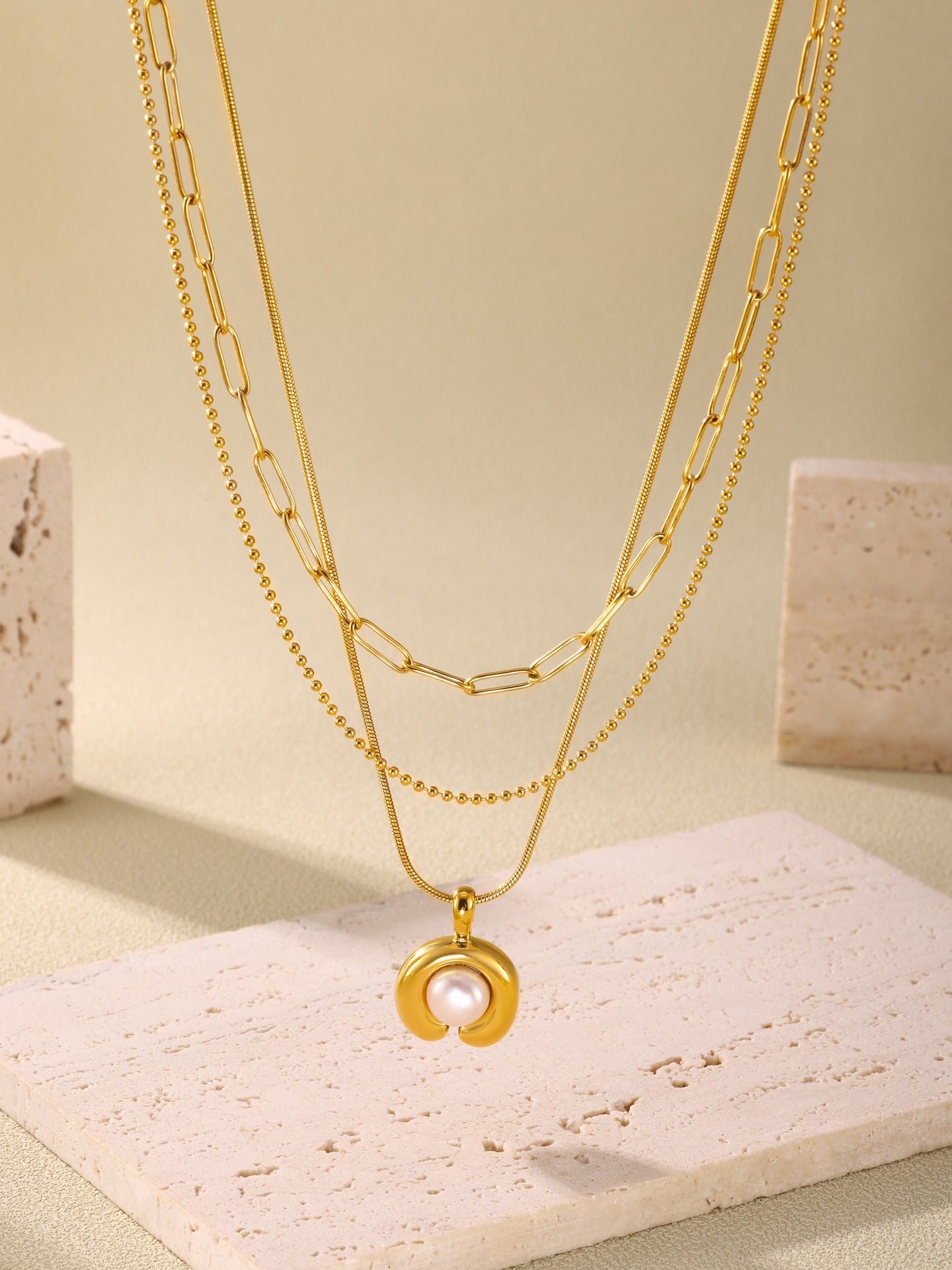 C-Shaped Freshwater Pearl Necklace