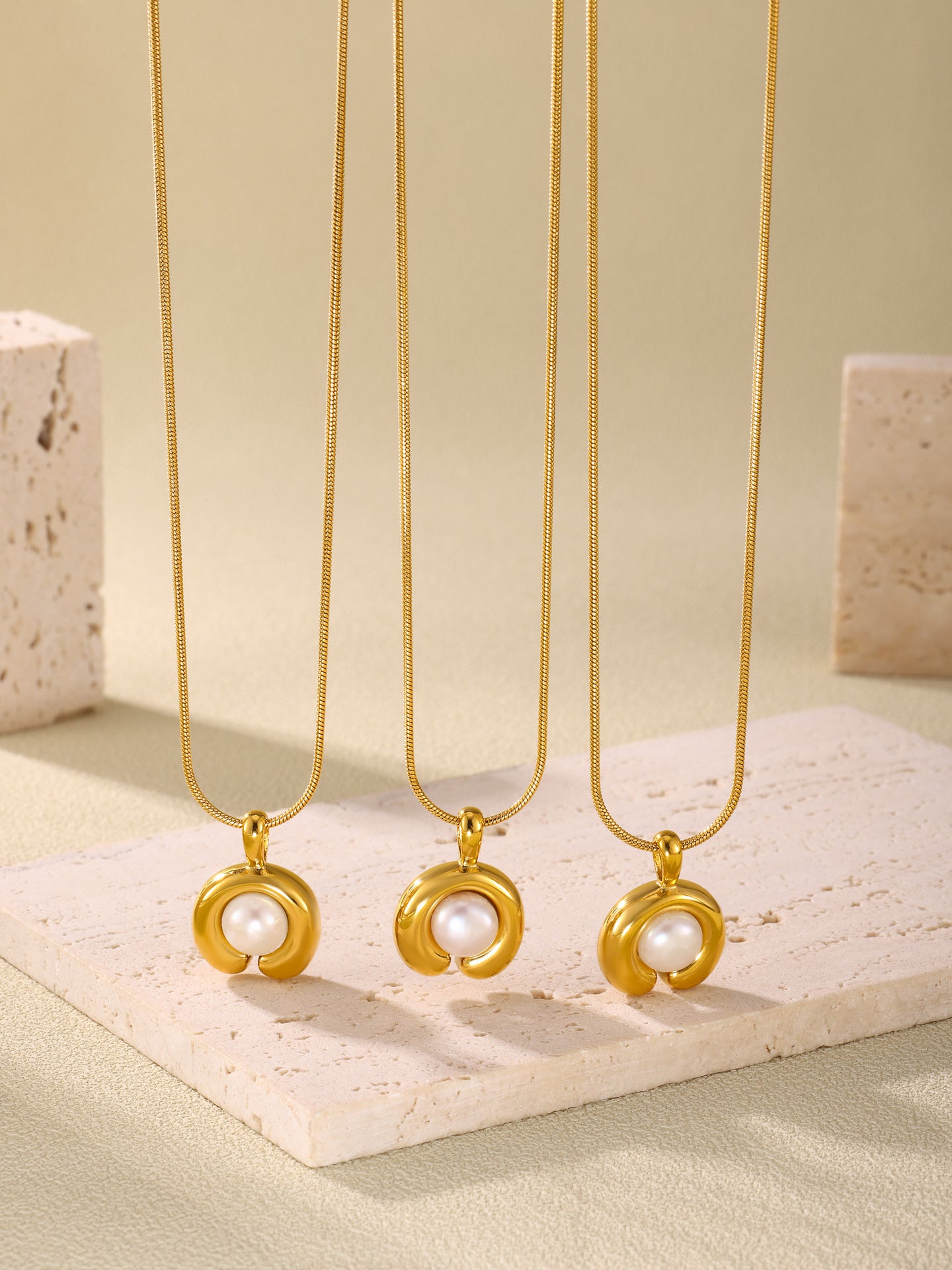 C-Shaped Freshwater Pearl Necklace