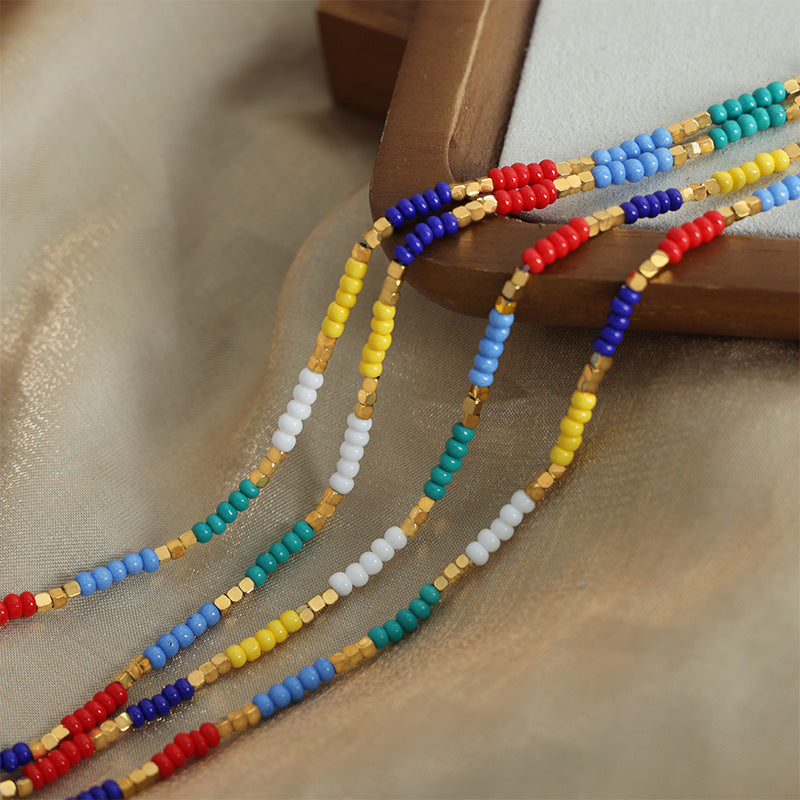 CANDY COLORED BEADED HANDMADE NECKLACE
