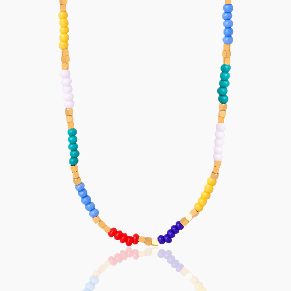 CANDY COLORED BEADED HANDMADE NECKLACE