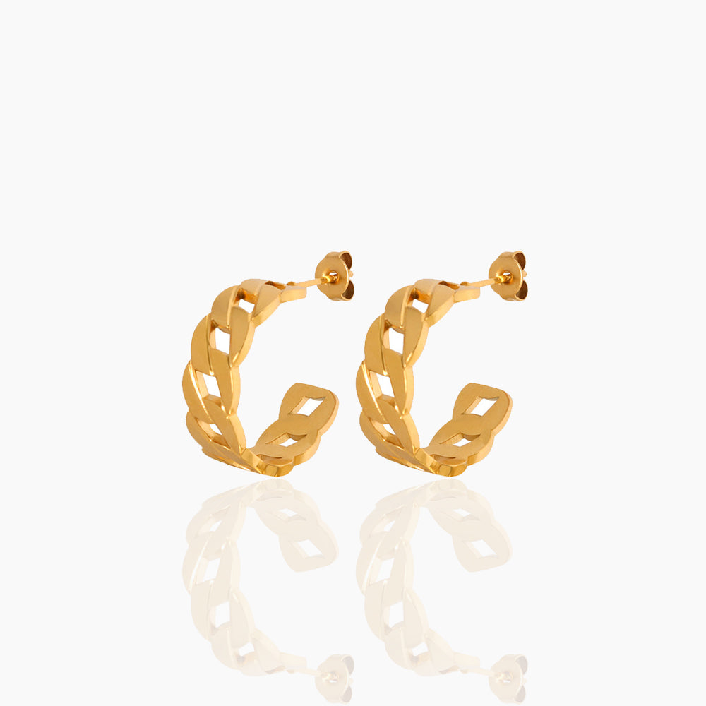 CHAIN STYLE C SHAPED EARRINGS