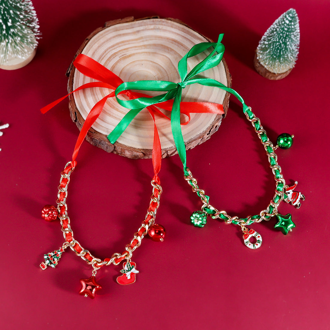 CHRISTMAS GIFT SNOWFLAKE SANTA CLAUS PENDANT CREATIVE NECKLACE