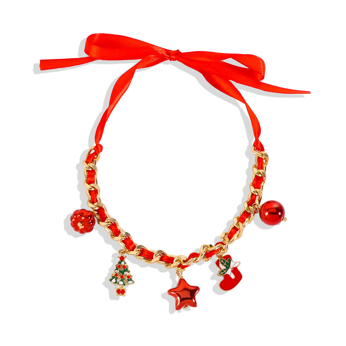 CHRISTMAS GIFT SNOWFLAKE SANTA CLAUS PENDANT CREATIVE NECKLACE