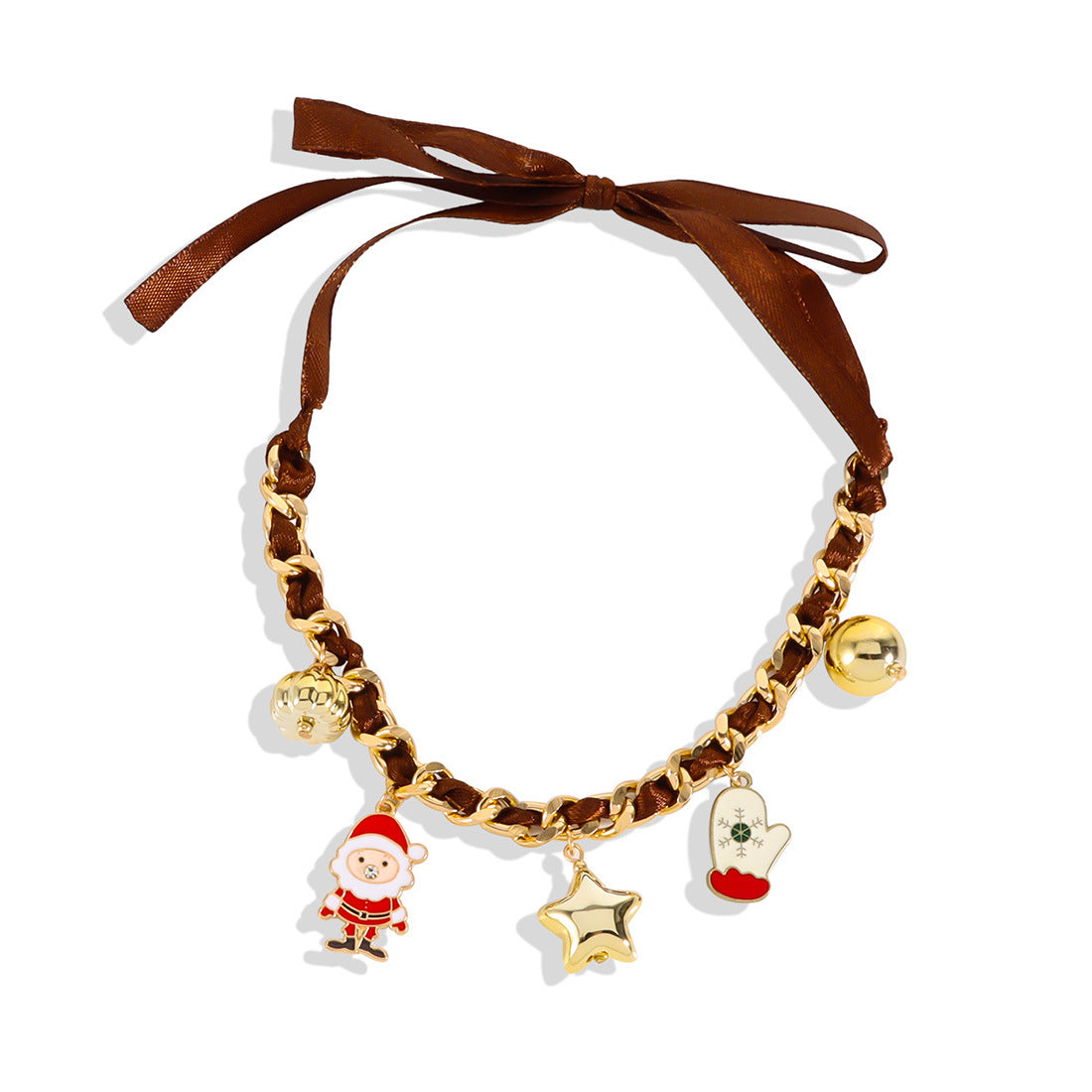 CHRISTMAS GIFT SNOWFLAKE SANTA CLAUS PENDANT CREATIVE NECKLACE