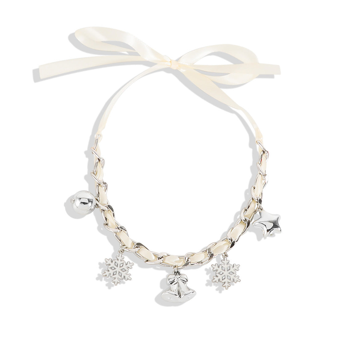 CHRISTMAS GIFT SNOWFLAKE SANTA CLAUS PENDANT CREATIVE NECKLACE