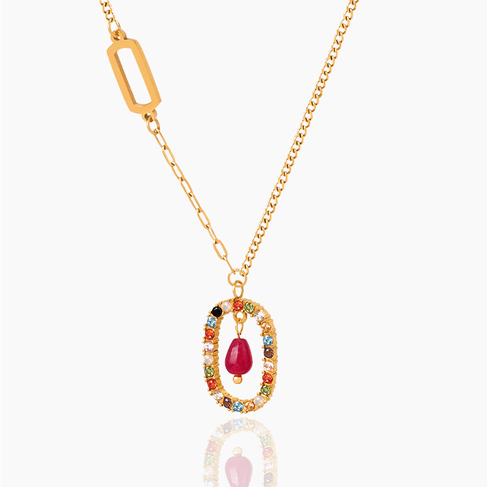 CIRCULAR PENDANT SPLICING NECKLACE