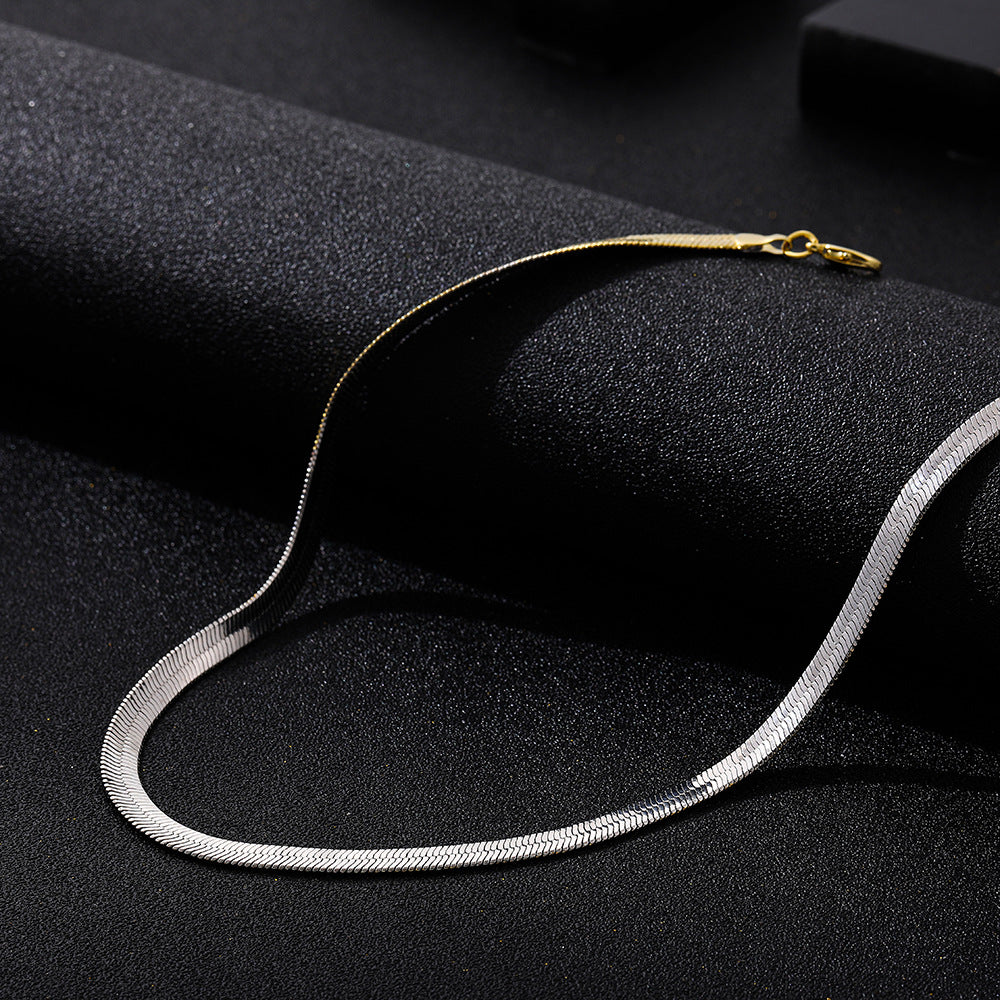 COLD MINIMALIST SNAKE BONE NECKLACE